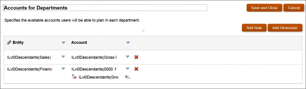 BPM Valid Intersections Account Dimensions