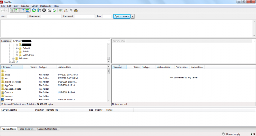 OAC Accessing Service Files Blog - Filezilla