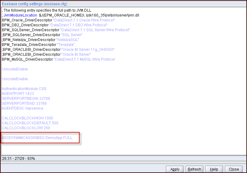 Hybrid Essbase Configuration File Image