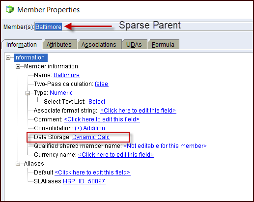 Hybrid Essbase Member Properties Image