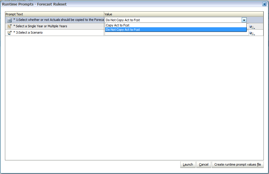 Oracle PBCS and Hyperion Planning - Flexible Business Rules - Runtime Prompts