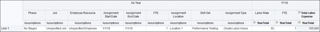 Oracle EPBCS Quick Tour for GovCon - Time and Materials Project by Year