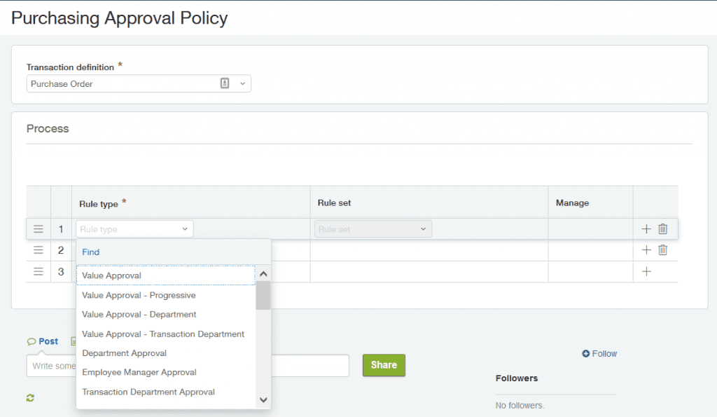 Segregation of Duties - Purchasing Approval Policy Sage Intacct