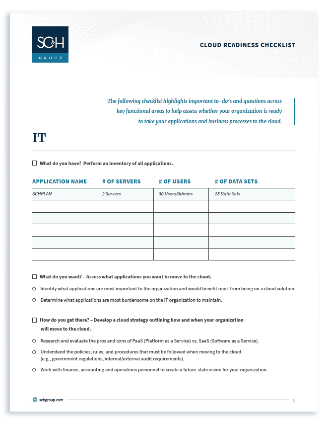 Cloud Readiness Checklist
