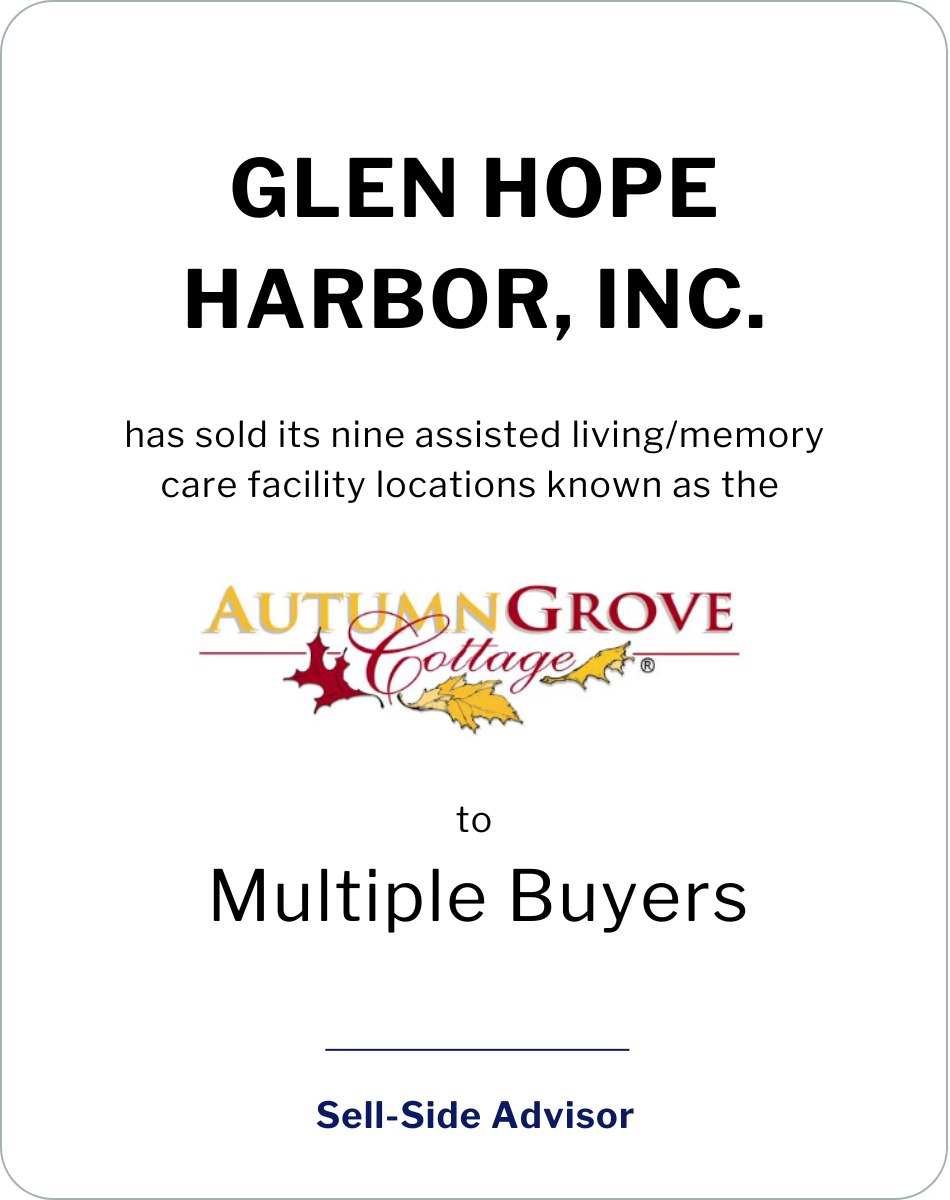 Glen Hope Harbor sells memory care facilities to multiple buyers