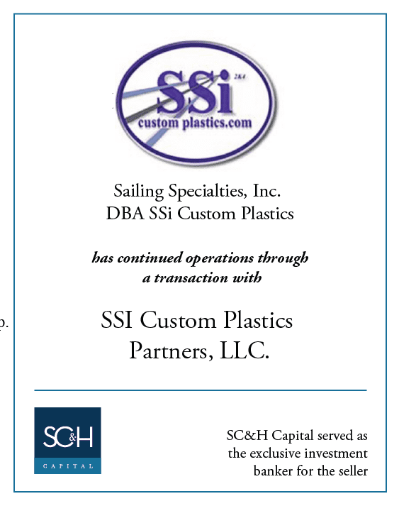 Sailing Specialties, Inc. DBA SSi Custom Plastics has continued