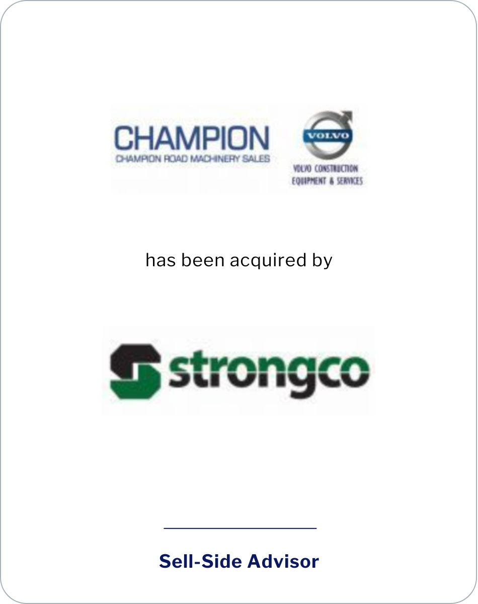 SC&H Capital Advises Champion Road Machinery / VCE in Sale to Strongco LP
