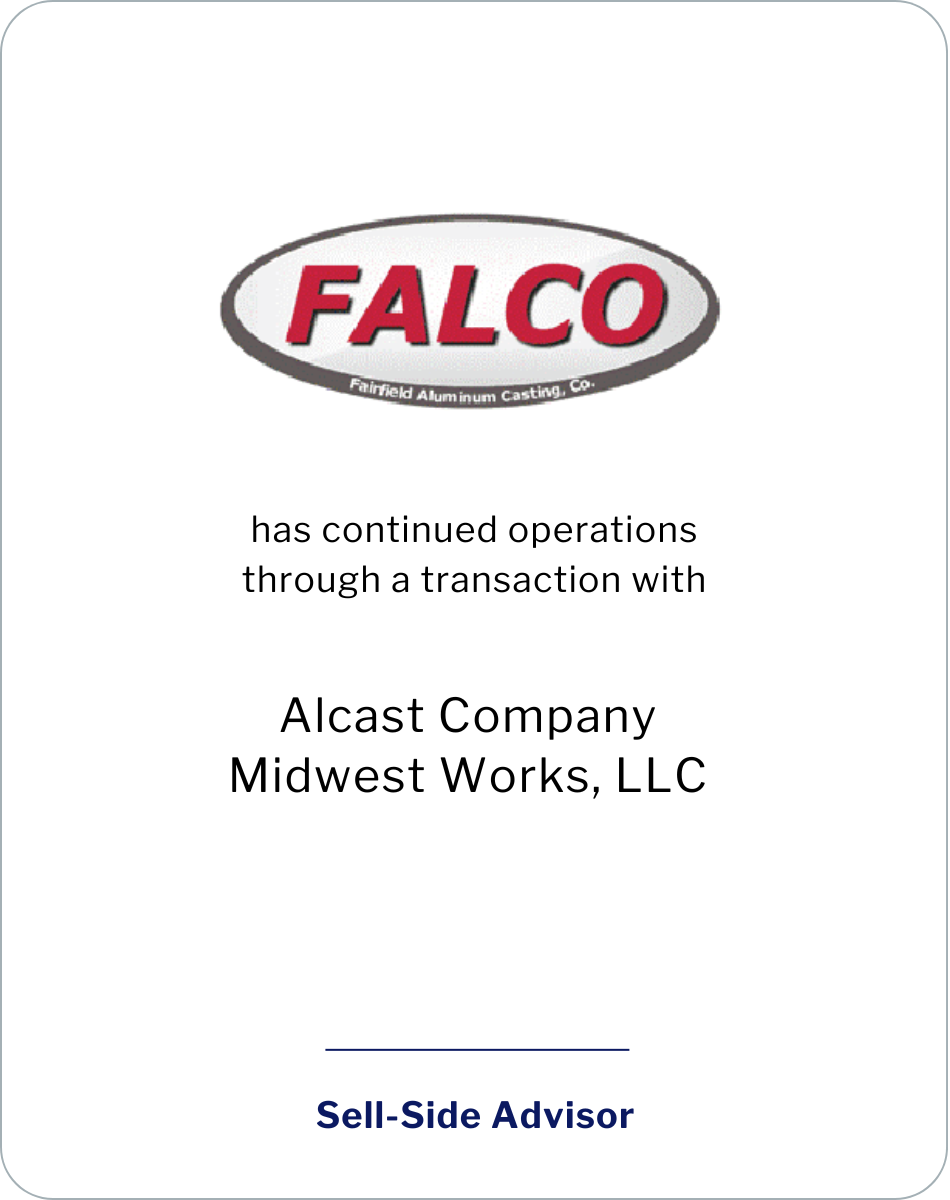 Fairfield Aluminum Casting Company has continued operations through a transaction with Alcast Company Midwest Works
