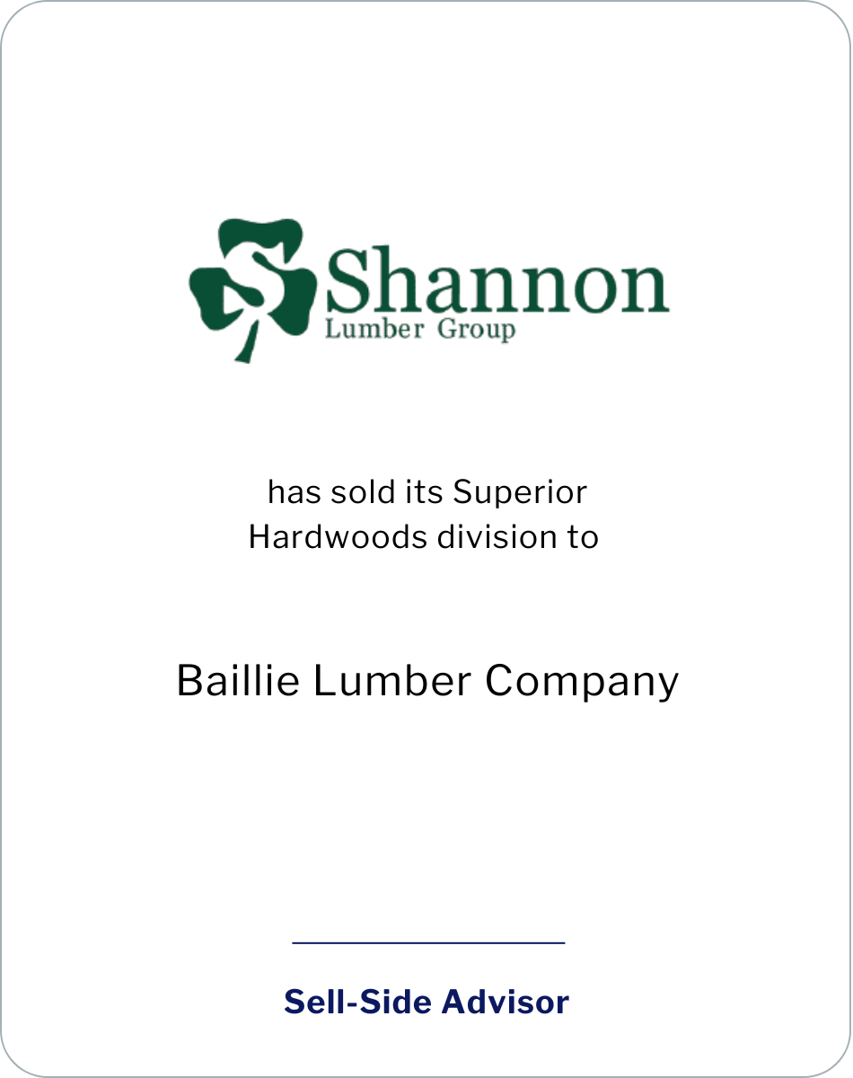 J.T. Shannon Lumber Company has sold its Superior Hardwoods division to Baillie Lumber Company