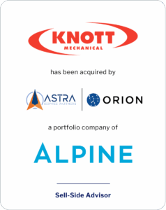 Capital Tombstones - Knott Acquired by Astra-Orion