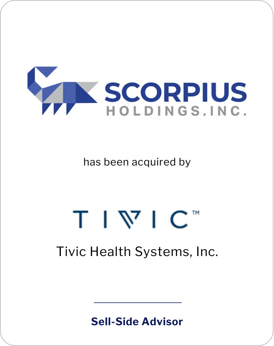 SC&H Capital Advises Scorpius Holdings, Inc. in Sale of Assets to Tivic Health Systems, Inc.