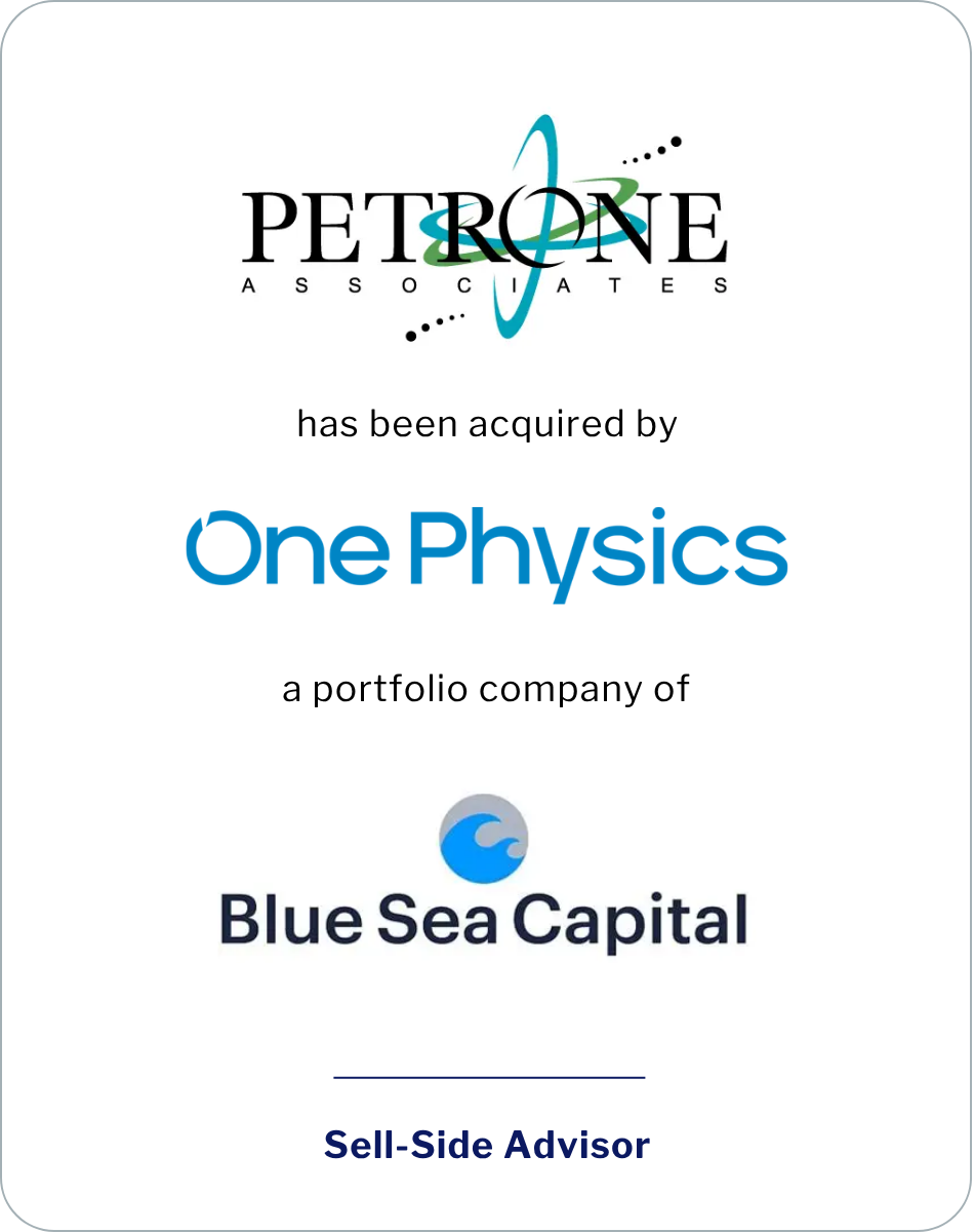 SC&H Capital Advises Petrone Associates in Sale to One Physics